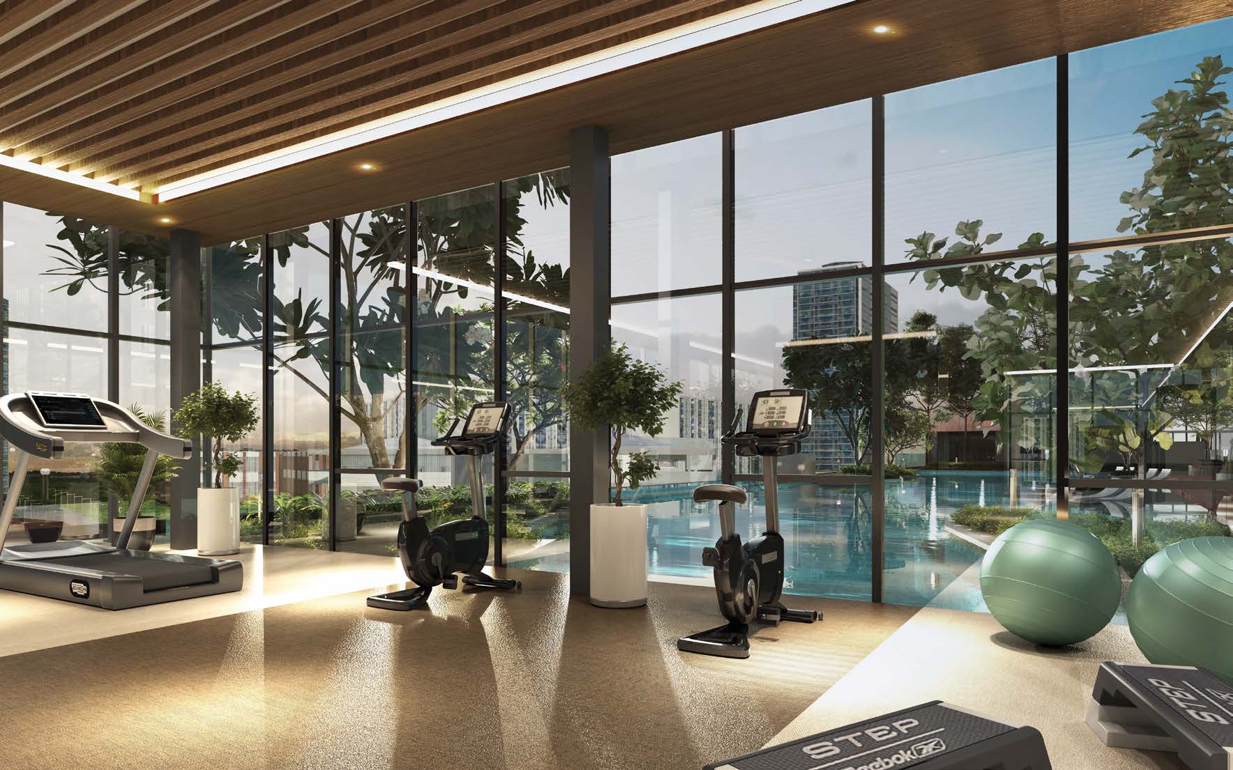 Artist impression of the Binastra Cochrane gymnasium overlooking the pool