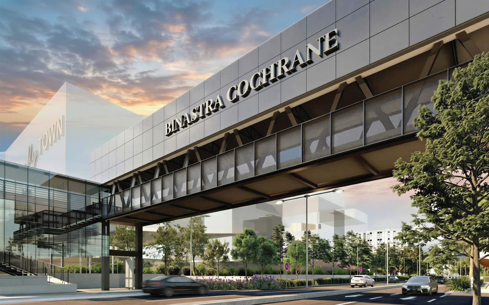 Artist impression of the pedestrian linking bridge from Binastra Cochrane toward MyTown