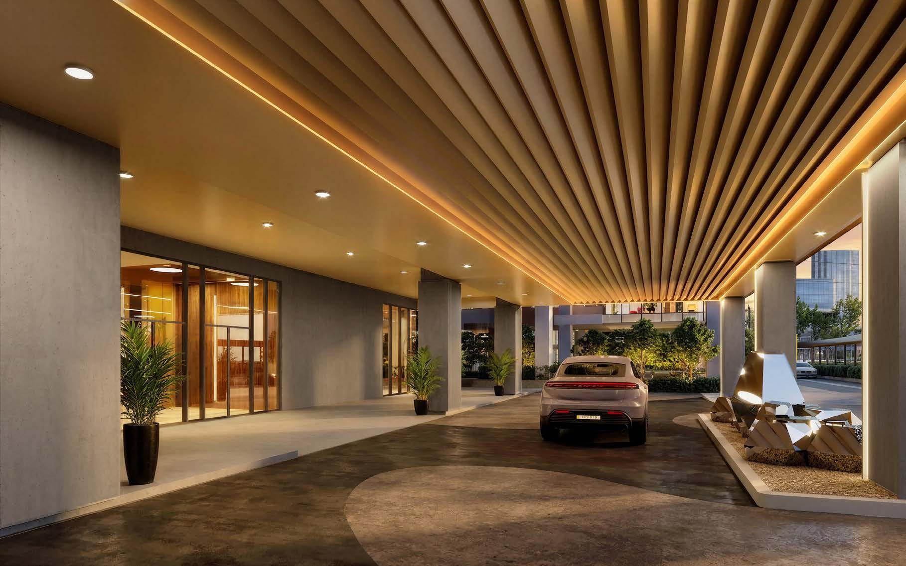 Artist impression of the Binastra Cochrane Tower B lobby drop-off