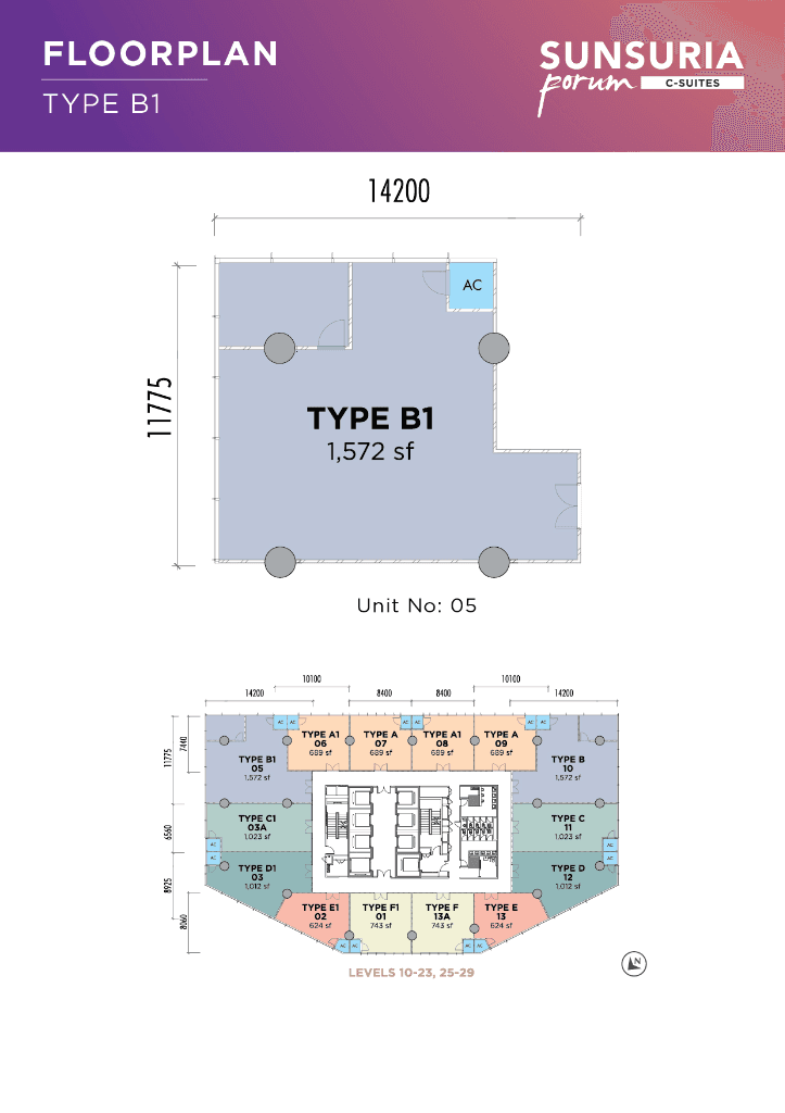 Sunsuria Corporate Suites Type B1 floor plan