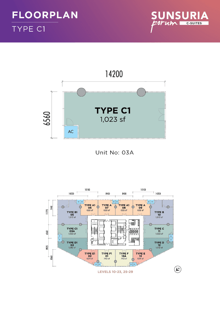 Sunsuria Corporate Suites Type C1 floor plan
