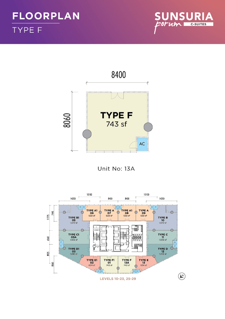 Sunsuria Corporate Suites Type F floor plan