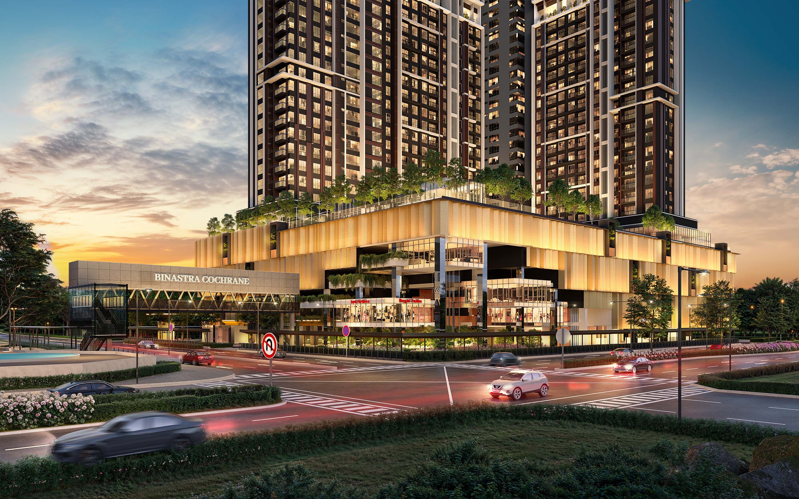 Artist impression of Binastra Cochrane and its podium entrance